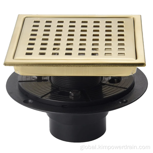 Square Gold Floor Drain Stainless steel square gold Floor drain Supplier